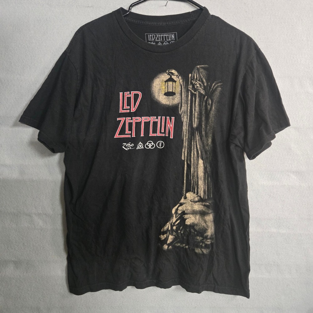 Led Zeppelin Black The Hermit Zoso Graphic Band T-Shirt Large